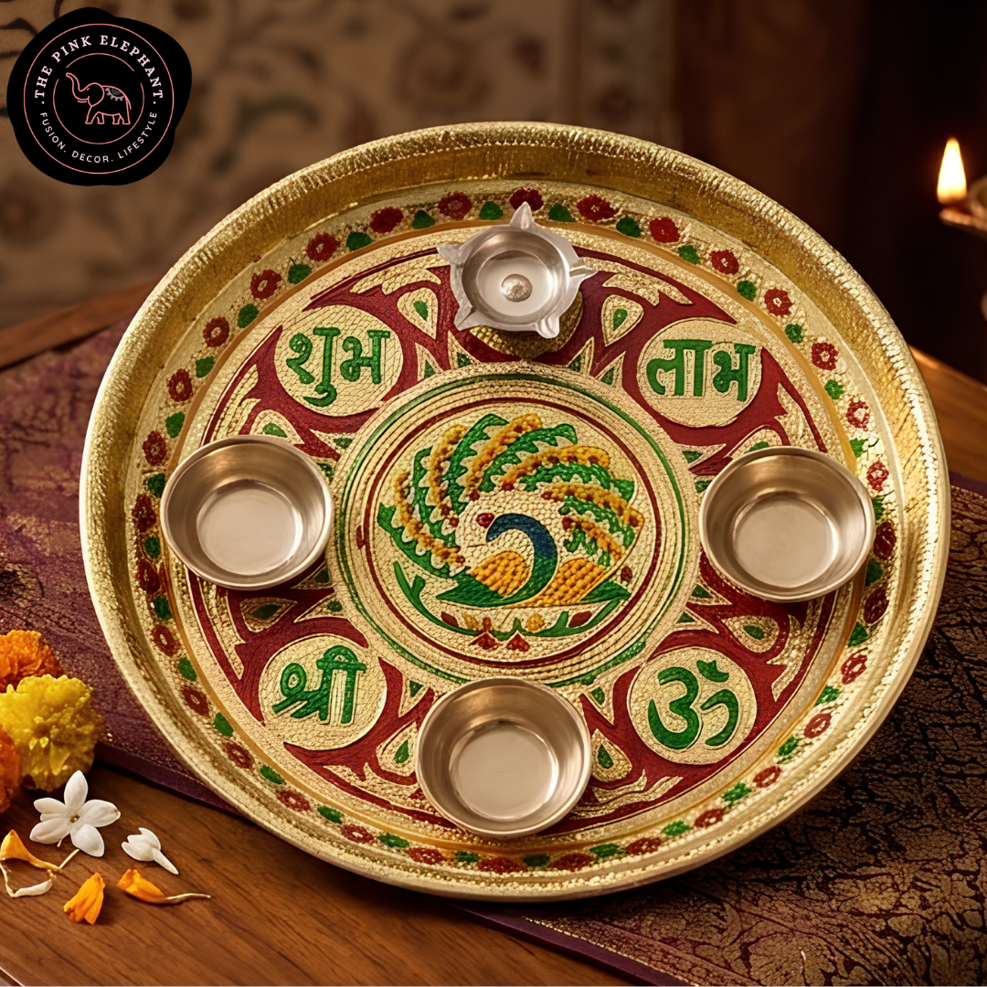 Meenakari Article Puja Thali - 11"