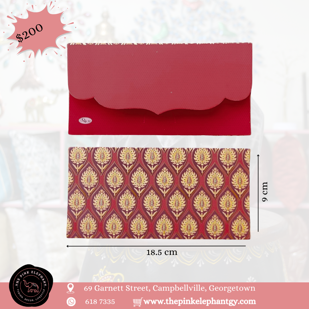 Dark Red Embossed Envelope