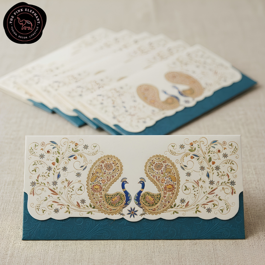 Assorted Embossed Peacock Envelopes