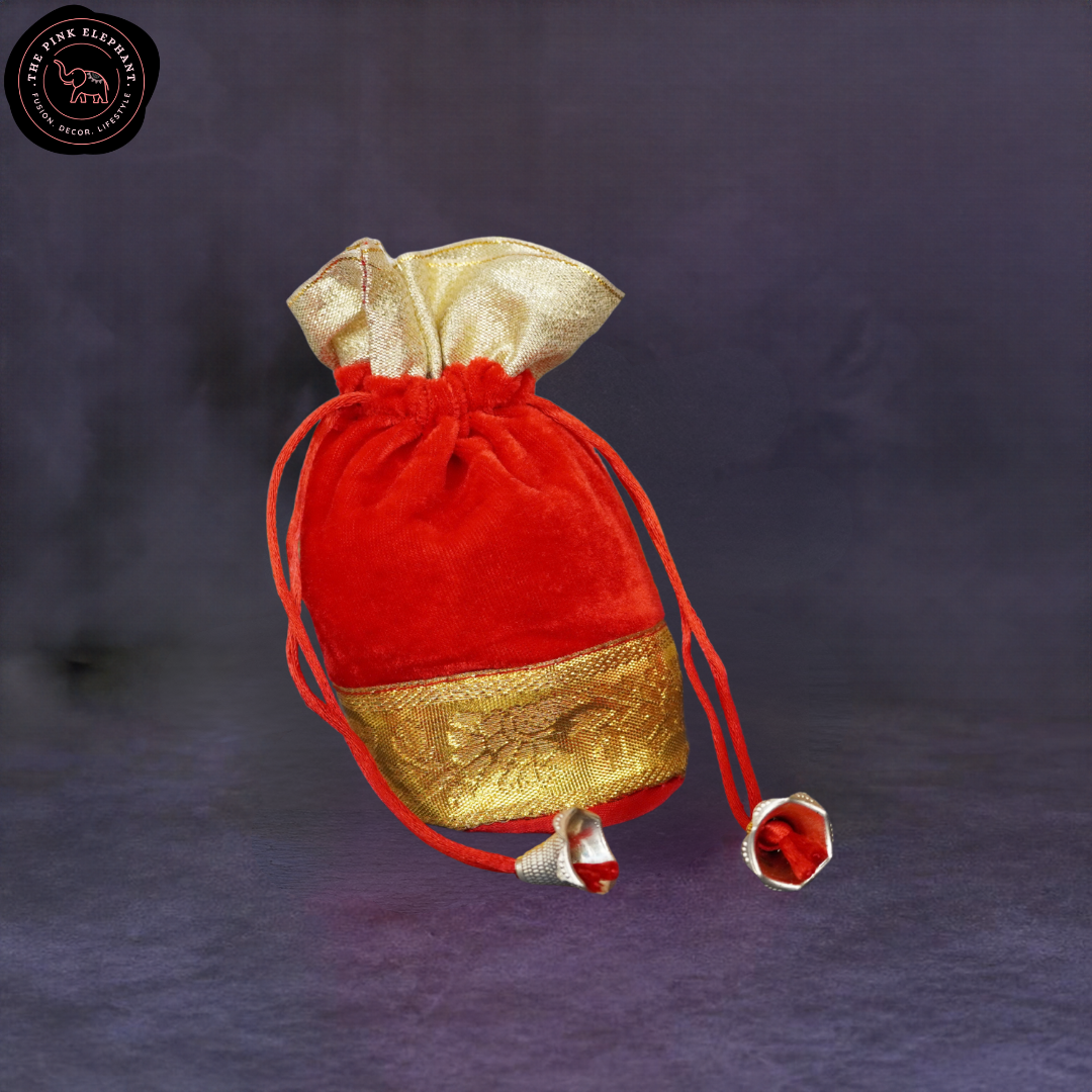 Velvet Circle Bottom Gift Bag - Assorted Colours 3" x 5"