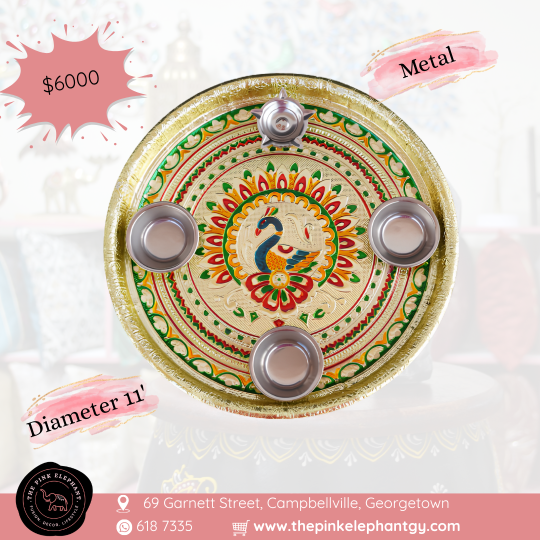 Meenakari Article Puja Thali - 11"