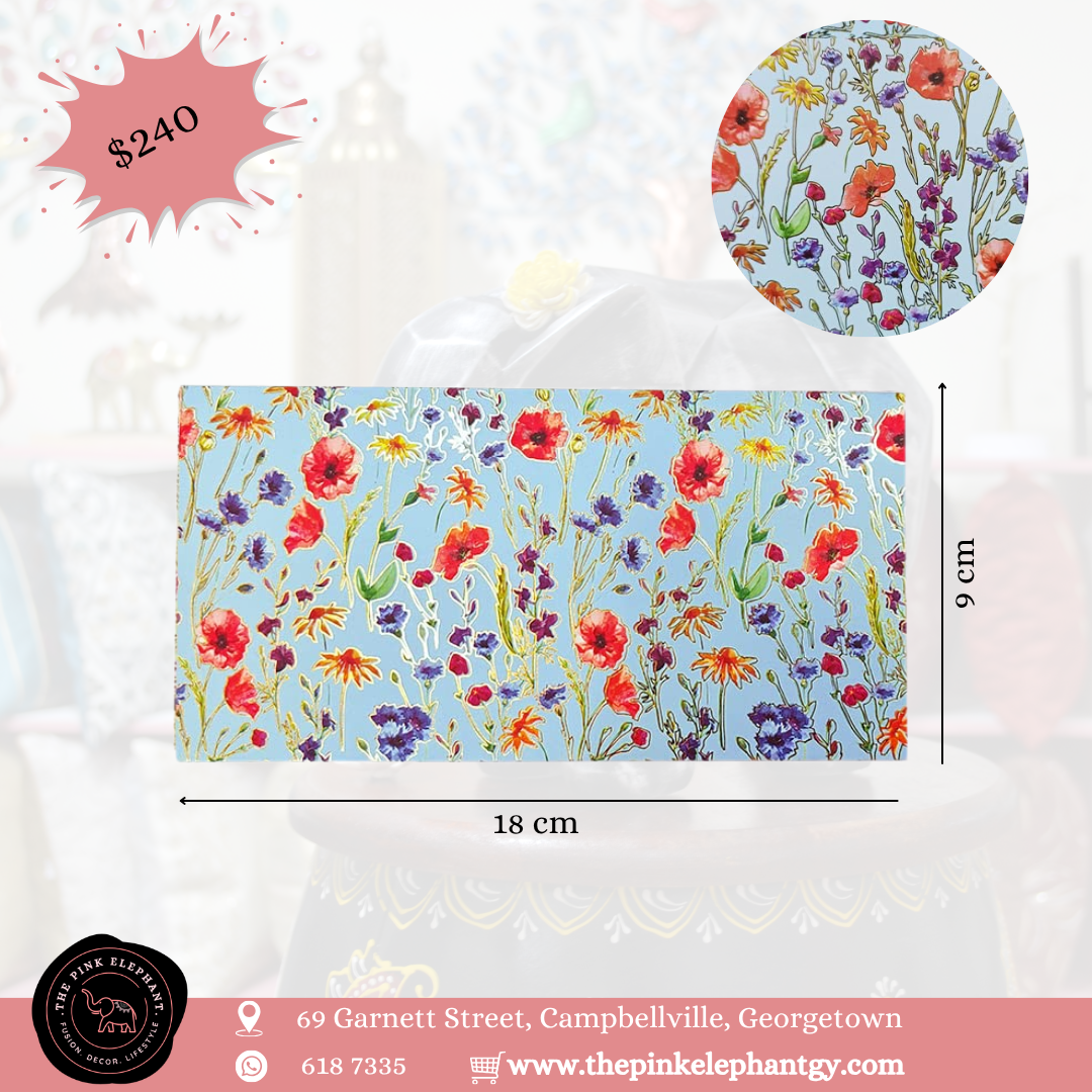 Blue Floral Embossed Envelope
