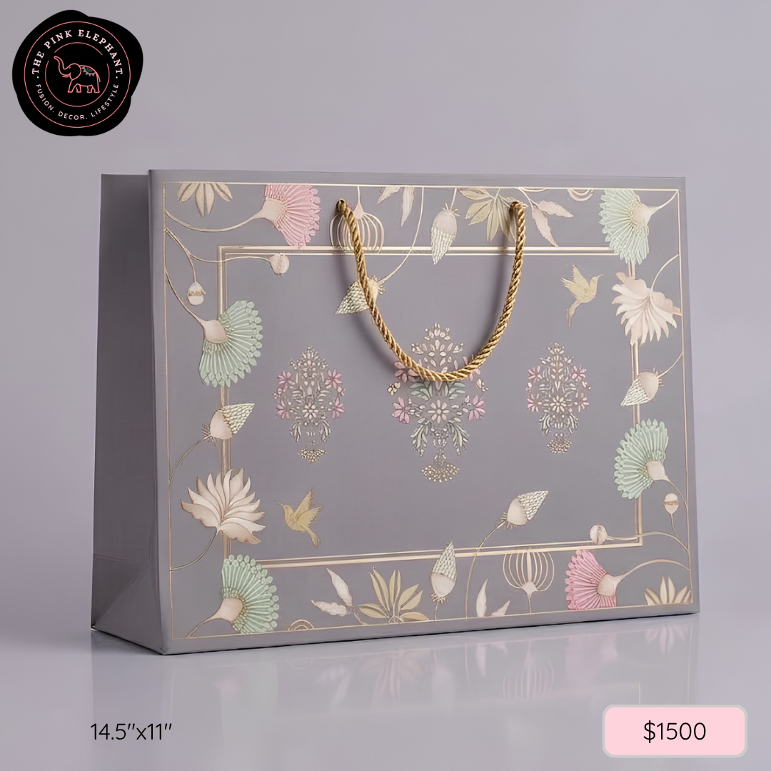 Floral Embossed Gift Bag 14.5" x 11" x 4"