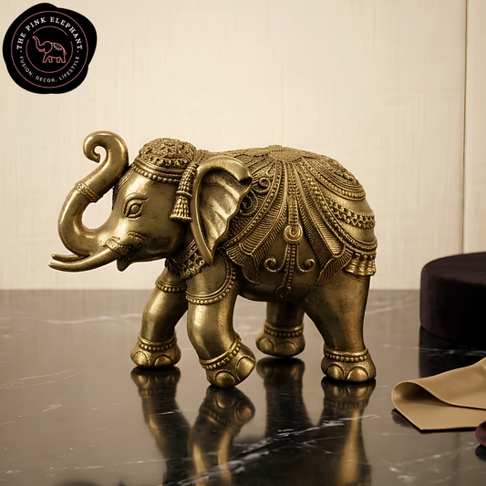 Brass Elephant Statue Medium 4.5"