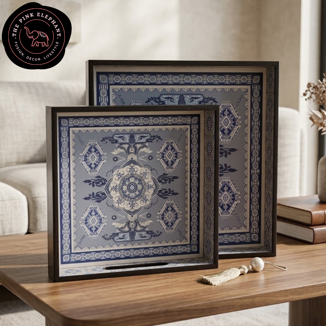 Ash Grey Blue Square Tray