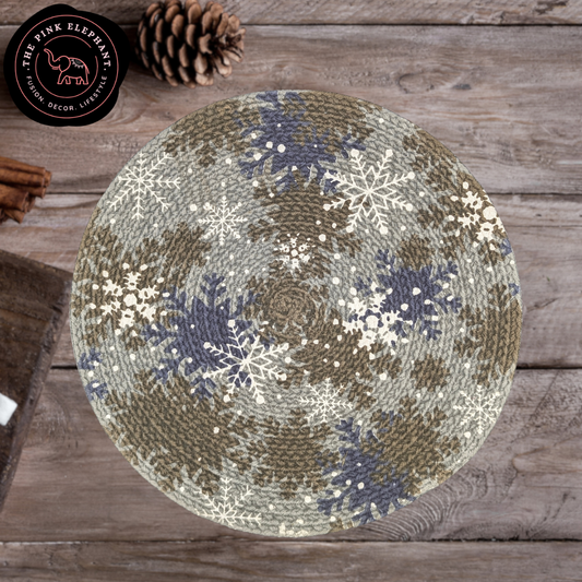 Grey and Navy Snowflake Christmas Placemat