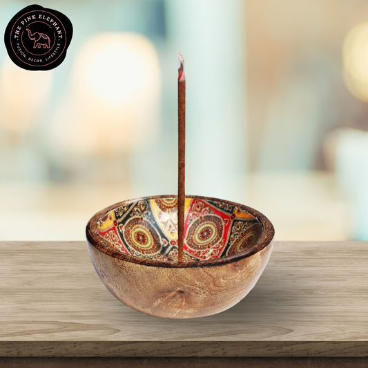 Wooden Bowl Incence Holder
