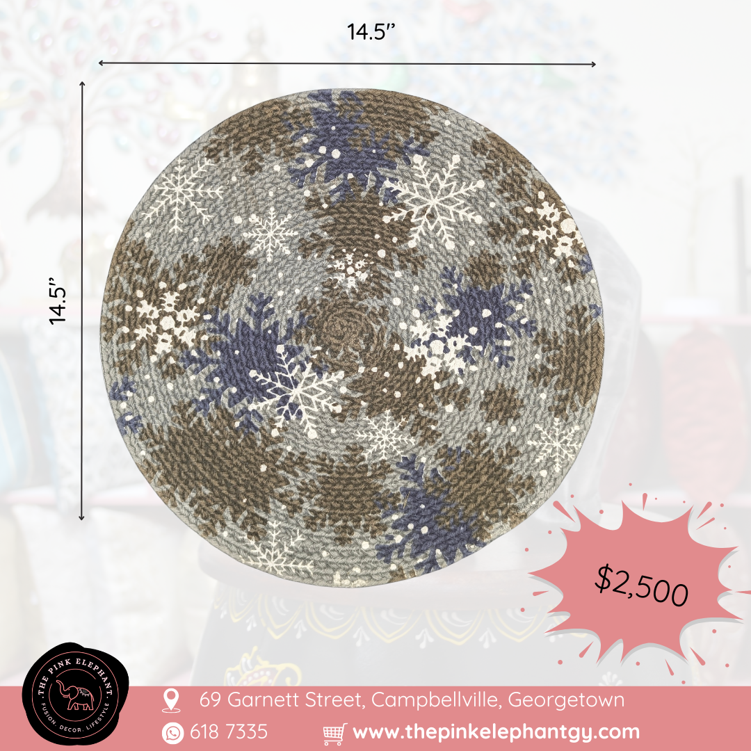 Grey and Navy Snowflake Christmas Placemat