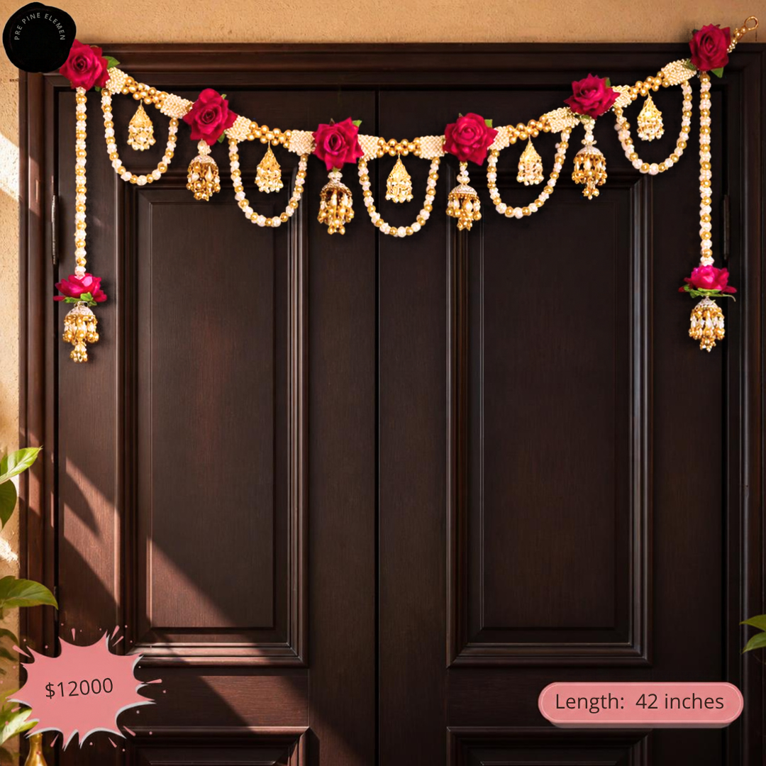 Elegant Rose Pearl Toran - 6519