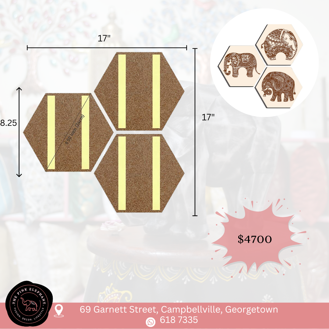 Elephant Wall Art Decor (set of 3)