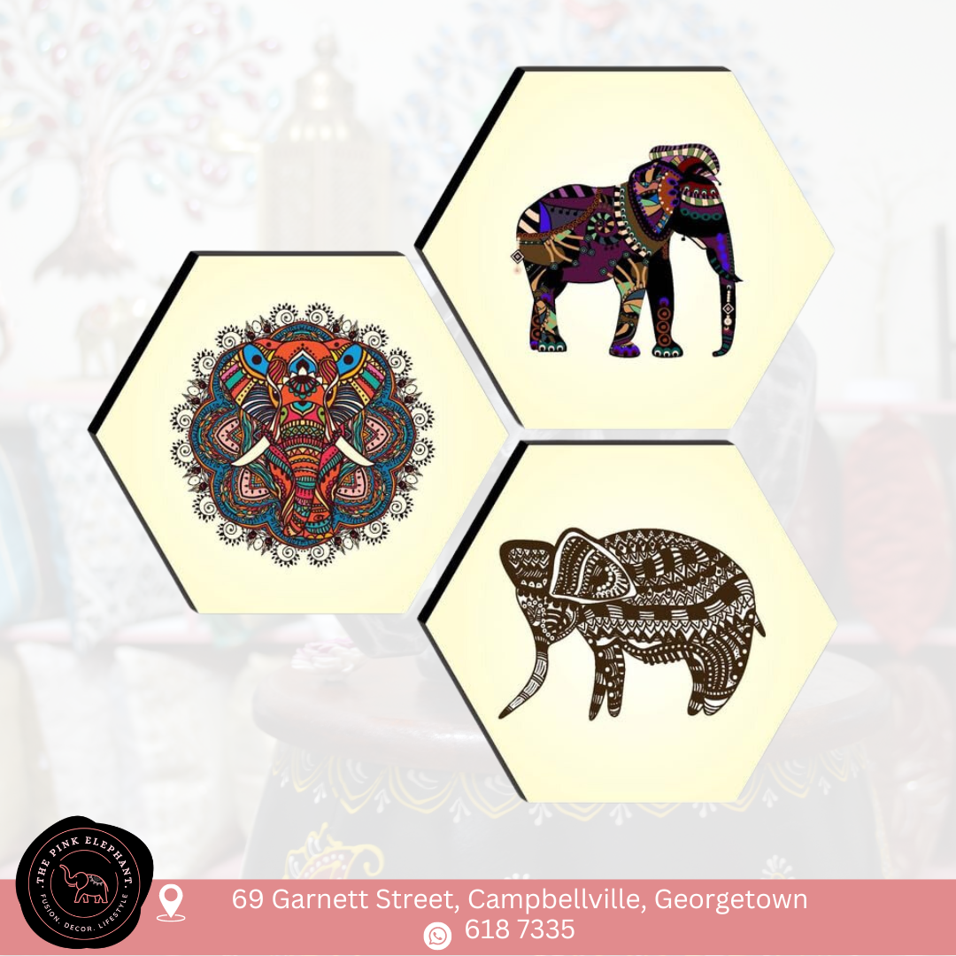 Elephant Wall Art Decor (set of 3)