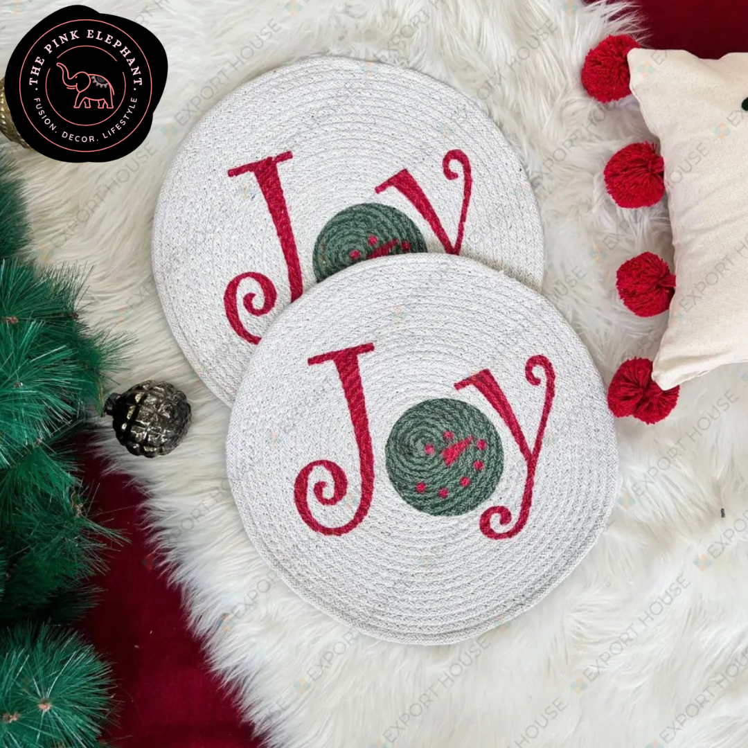 White Joy Christmas Placemat