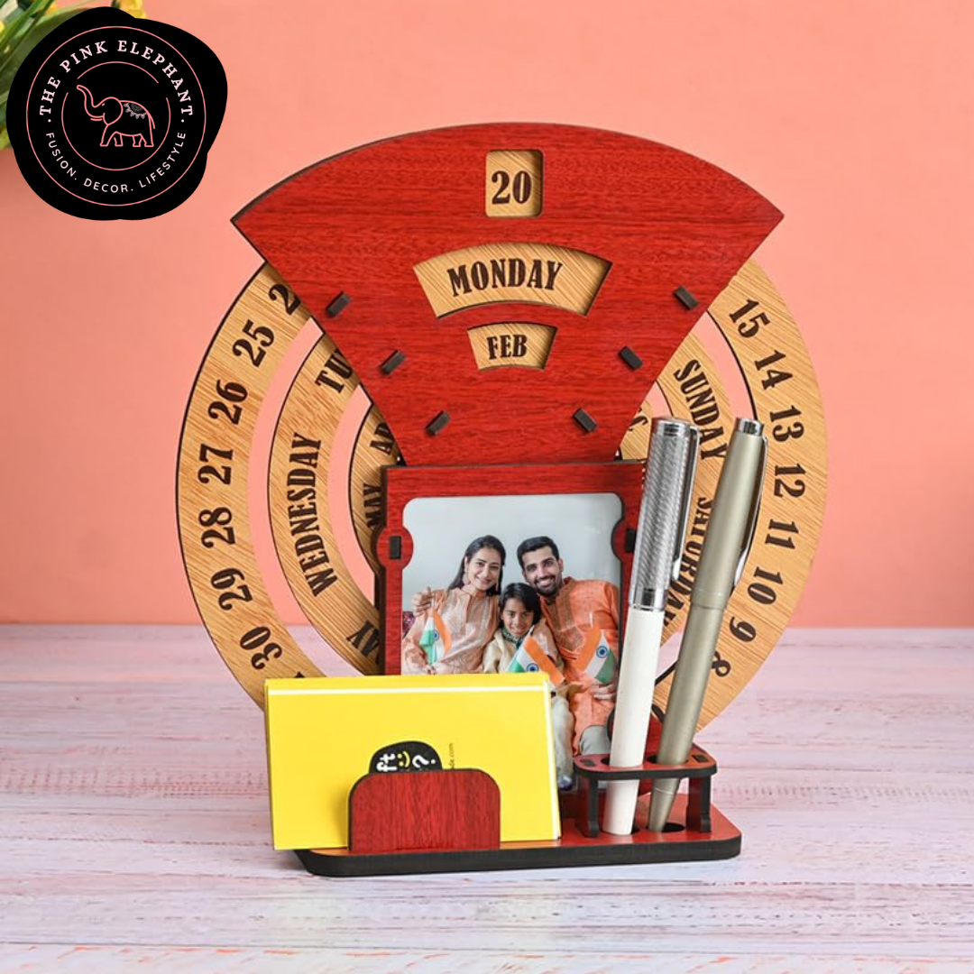 Wooden Desk Calendar Organiser