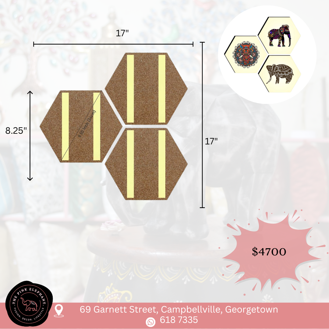 Elephant Wall Art Decor (set of 3)