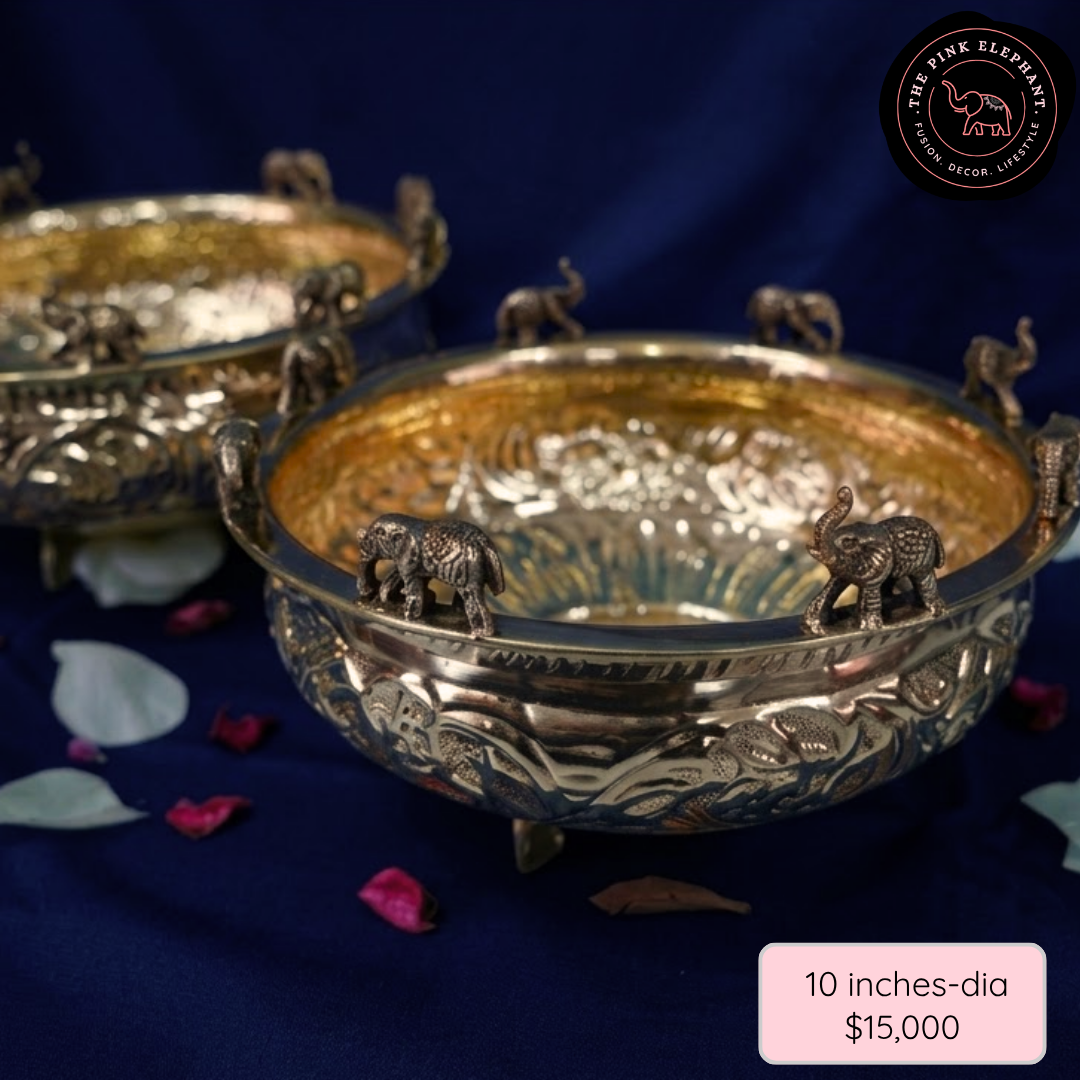 Brass Elephant Urli Bowl
