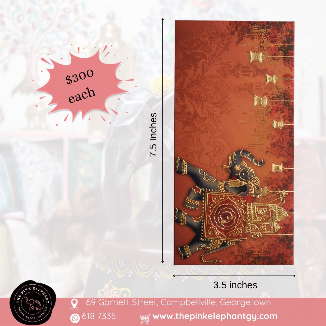 Assorted Embossed Elephant Envelopes