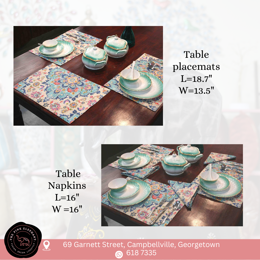 Blue Floral Cotton Placemats