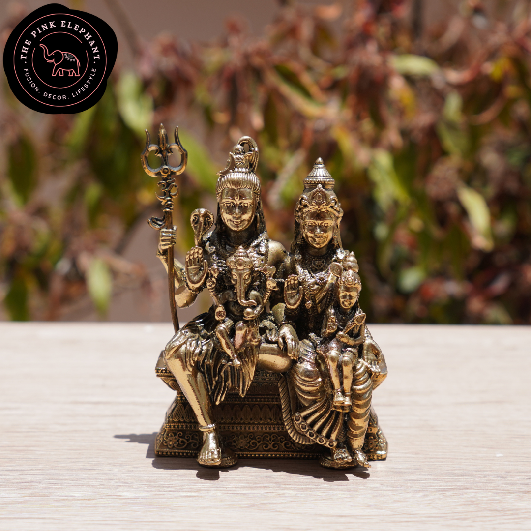 Brass Shiva Parivar Statue - Small