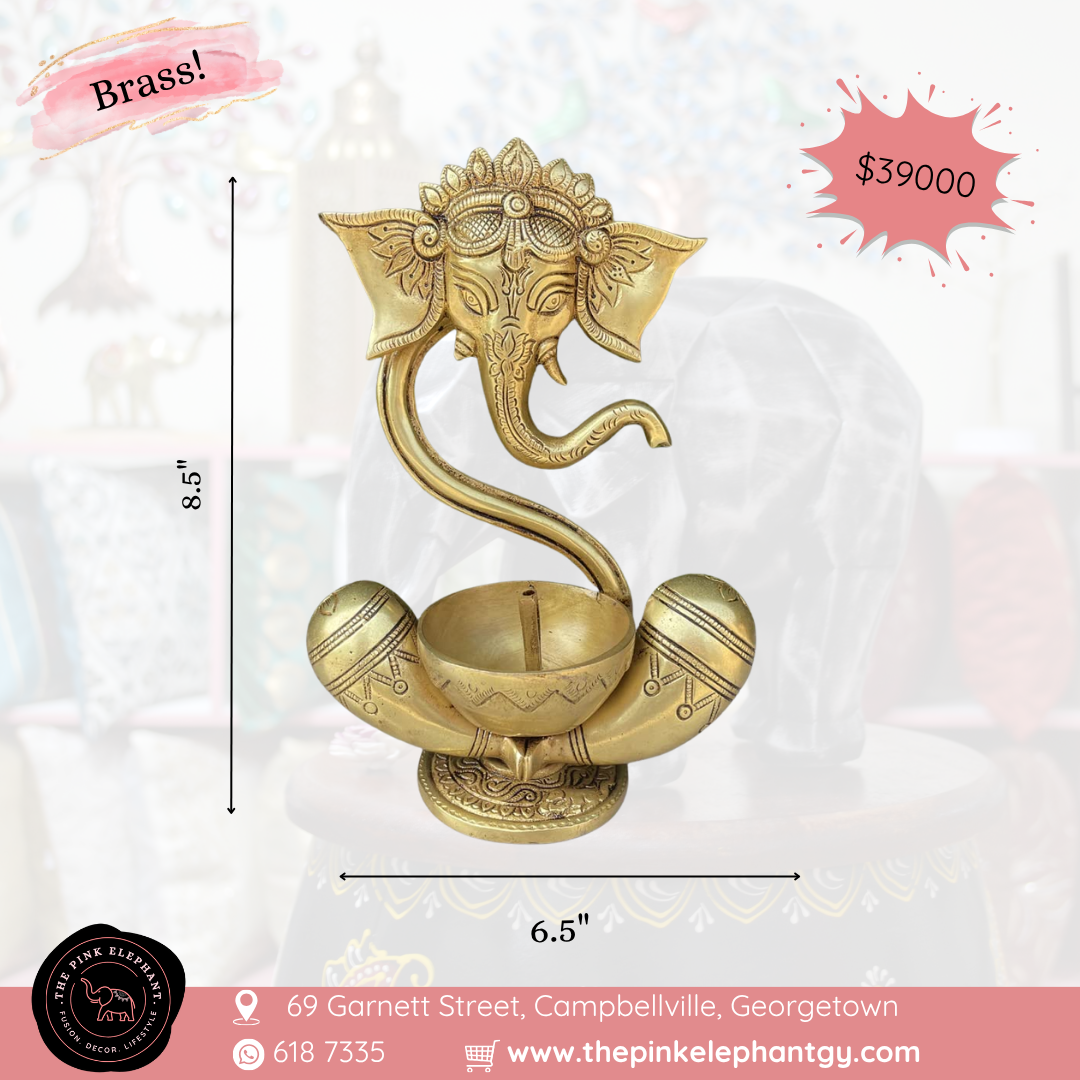 Watchful Brass Ganesh Diya