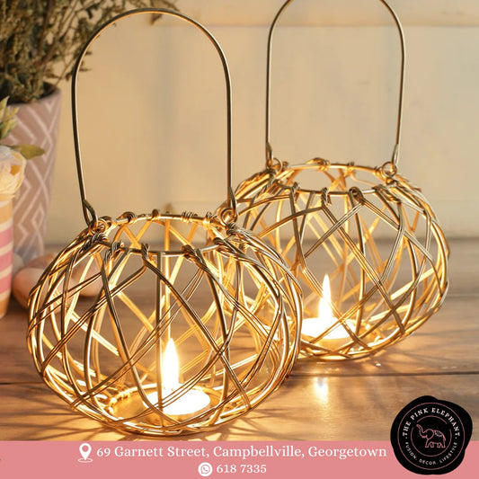 Wire Basket Hanging Tealight Holder