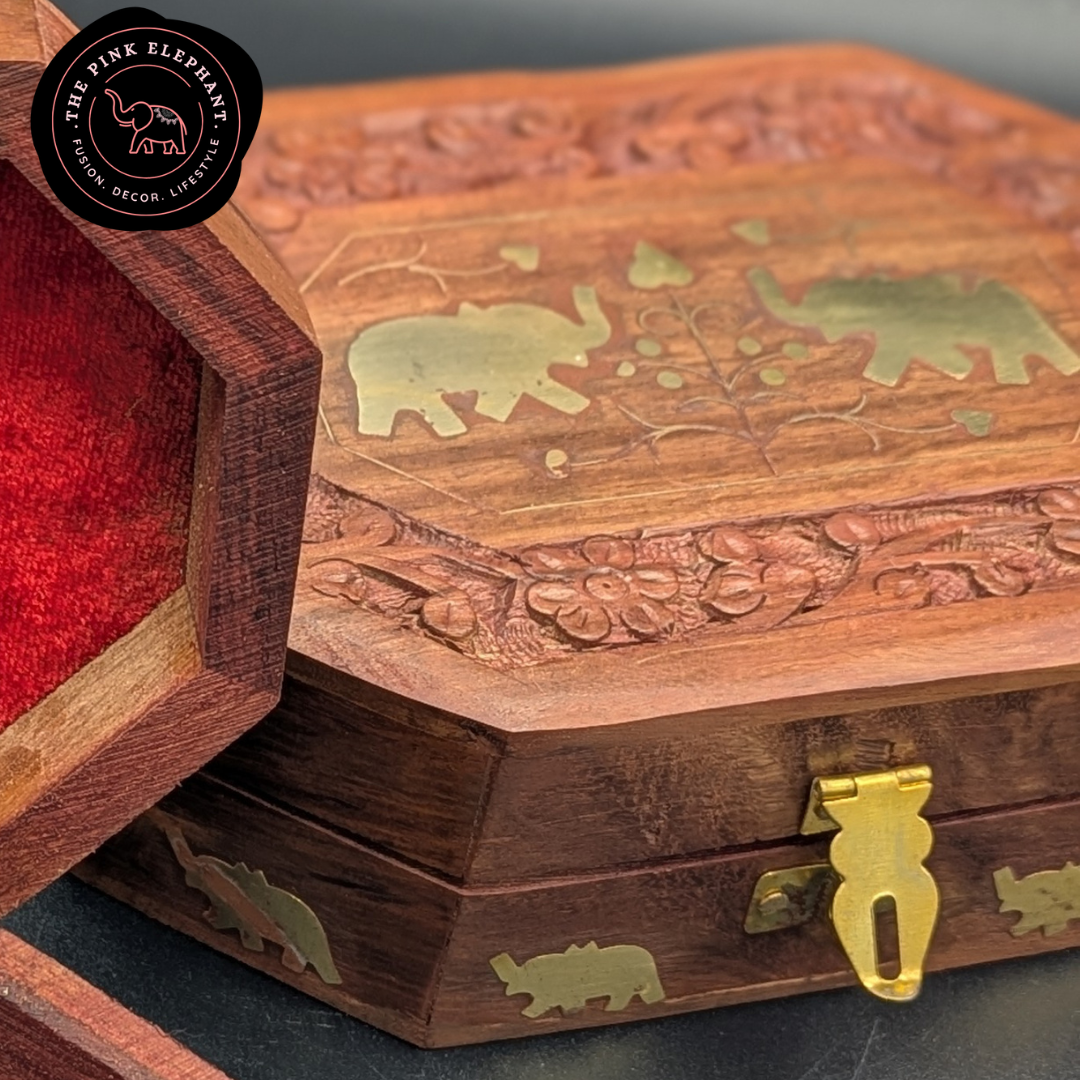 Wooden Elephant Jewel Boxes