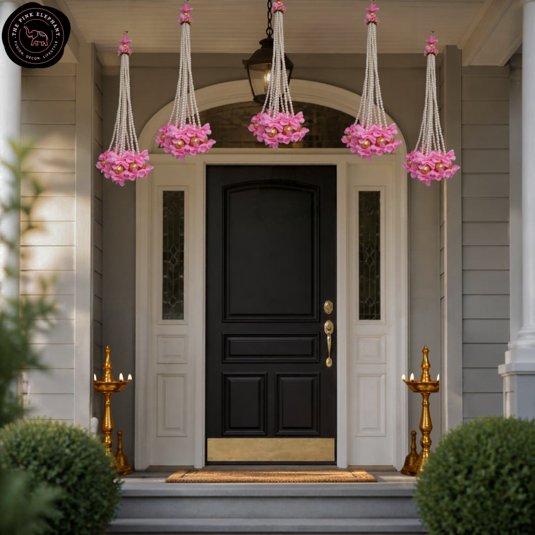 Pearl Flower End Hanging -4553 (Green Pink White Red)