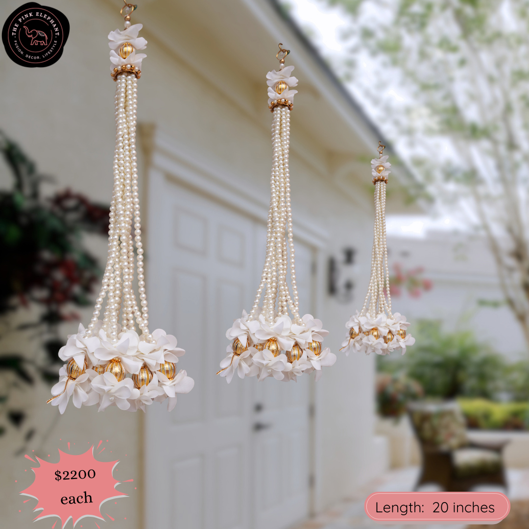 Pearl Flower End Hanging -4553 (Green Pink White Red)