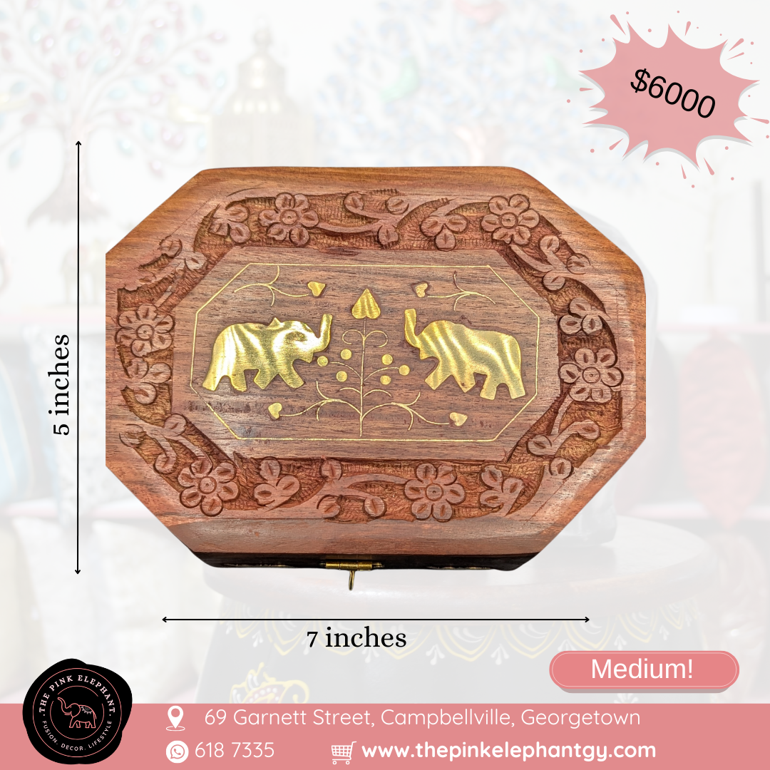 Wooden Elephant Jewel Boxes
