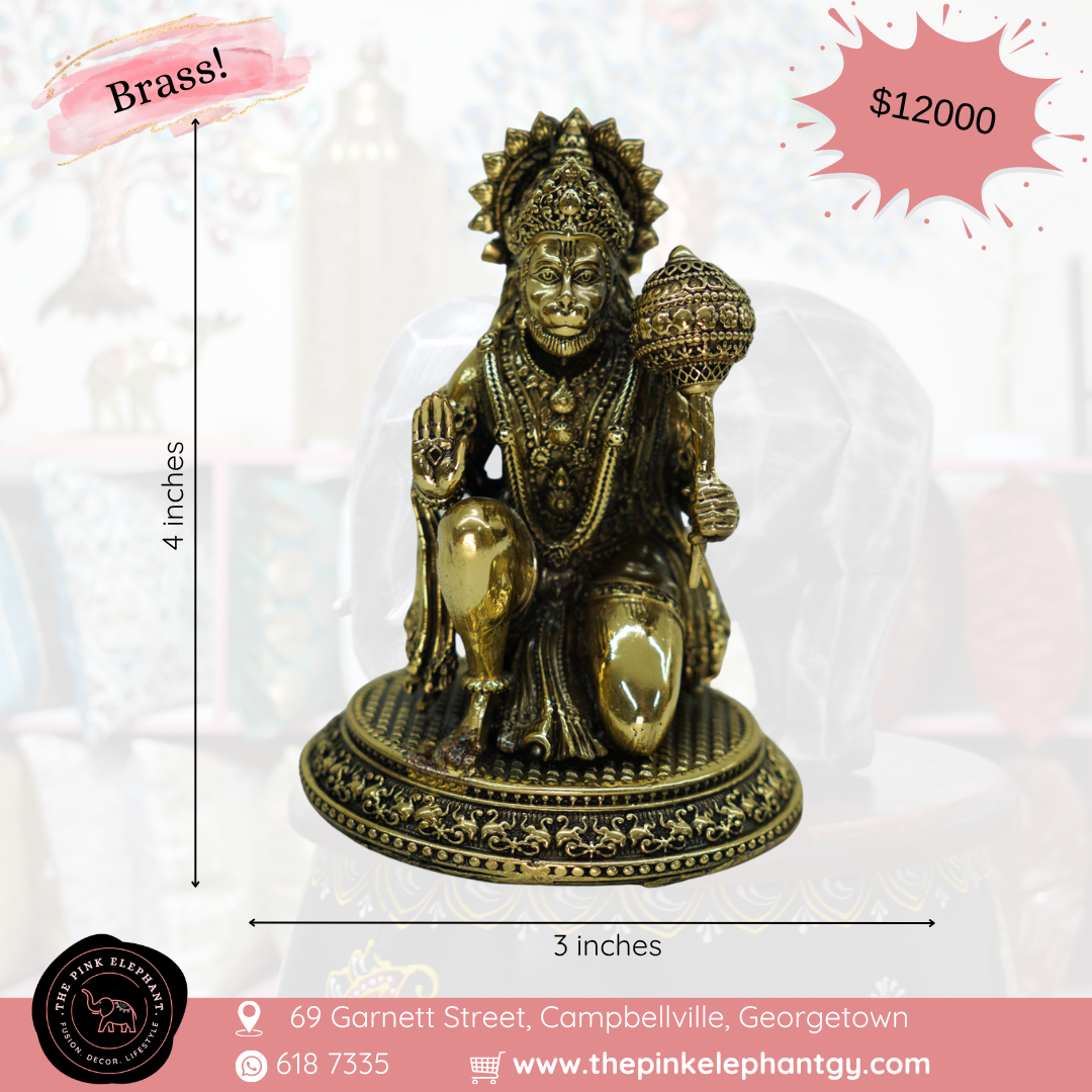 Brass Hanuman Kneeling Statue