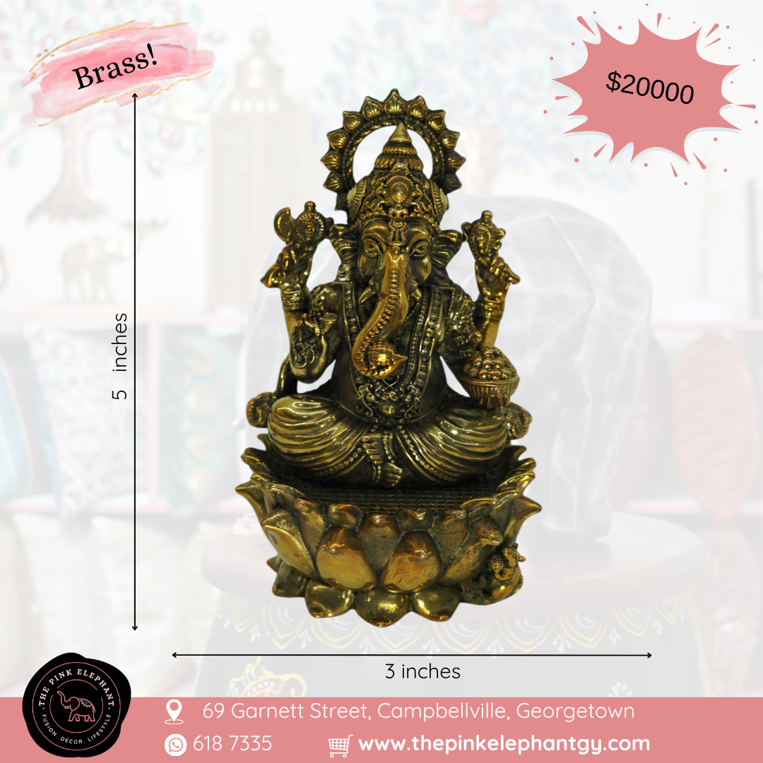 Brass Saraswati Lakshmi Ganesh Trio - Separate