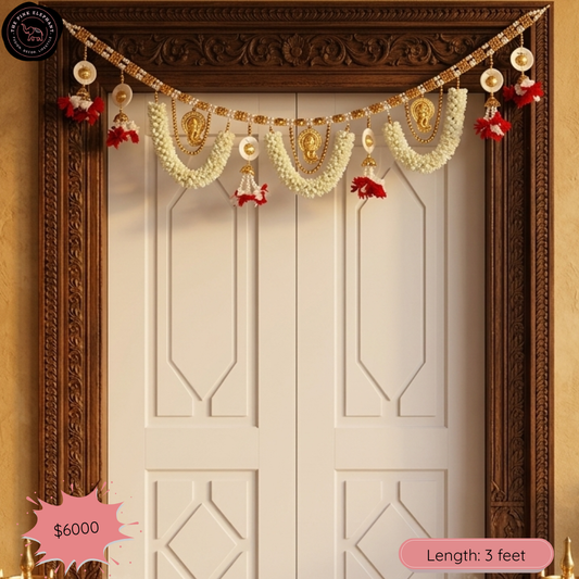 White Mogra with Ganesh Toran - 5055