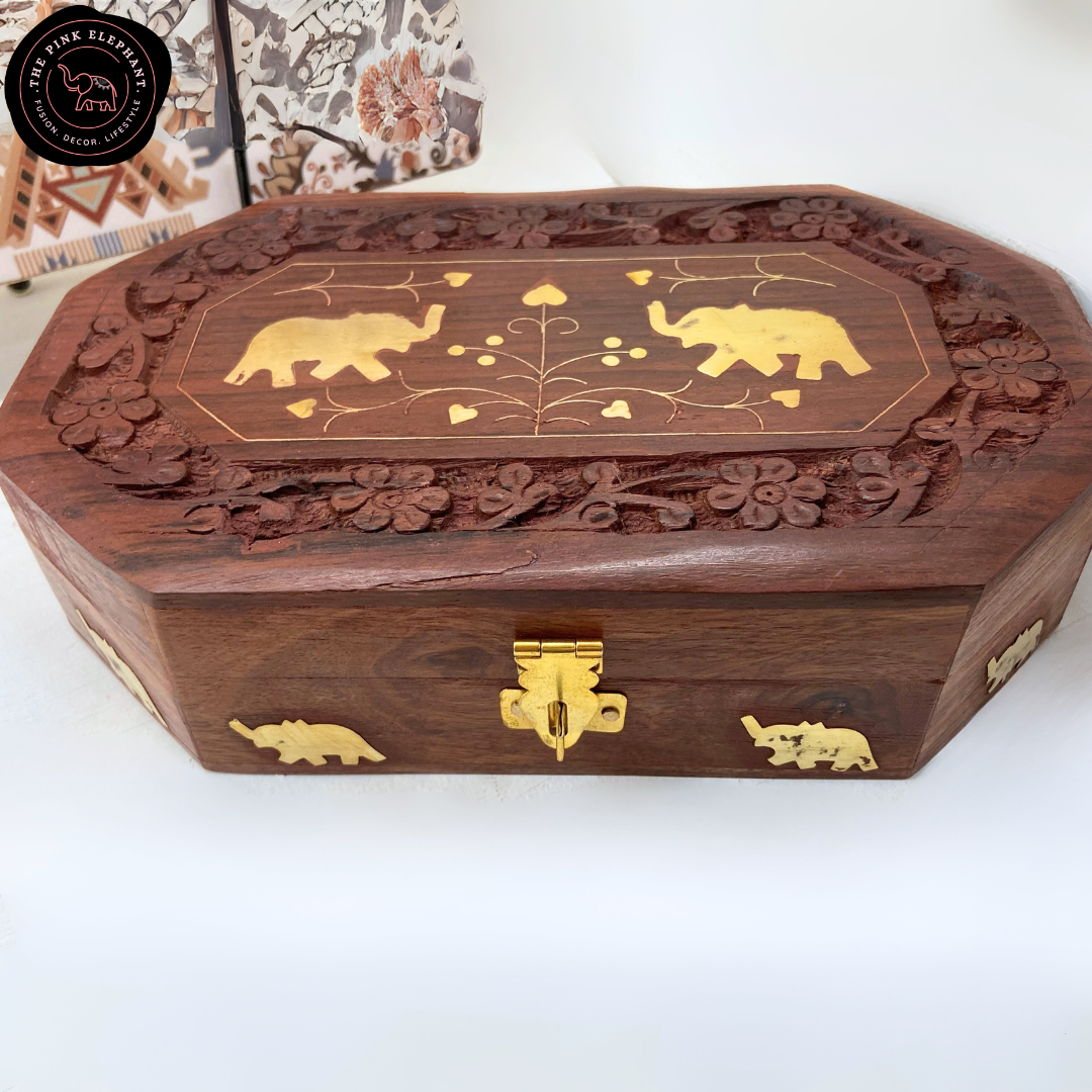 Wooden Elephant Jewel Boxes
