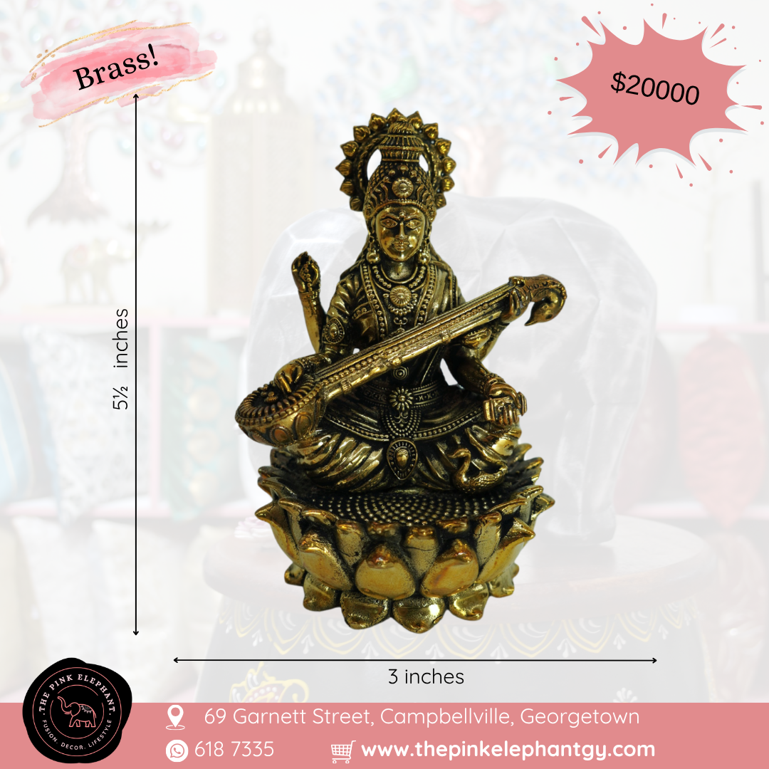Brass Saraswati Lakshmi Ganesh Trio - Separate