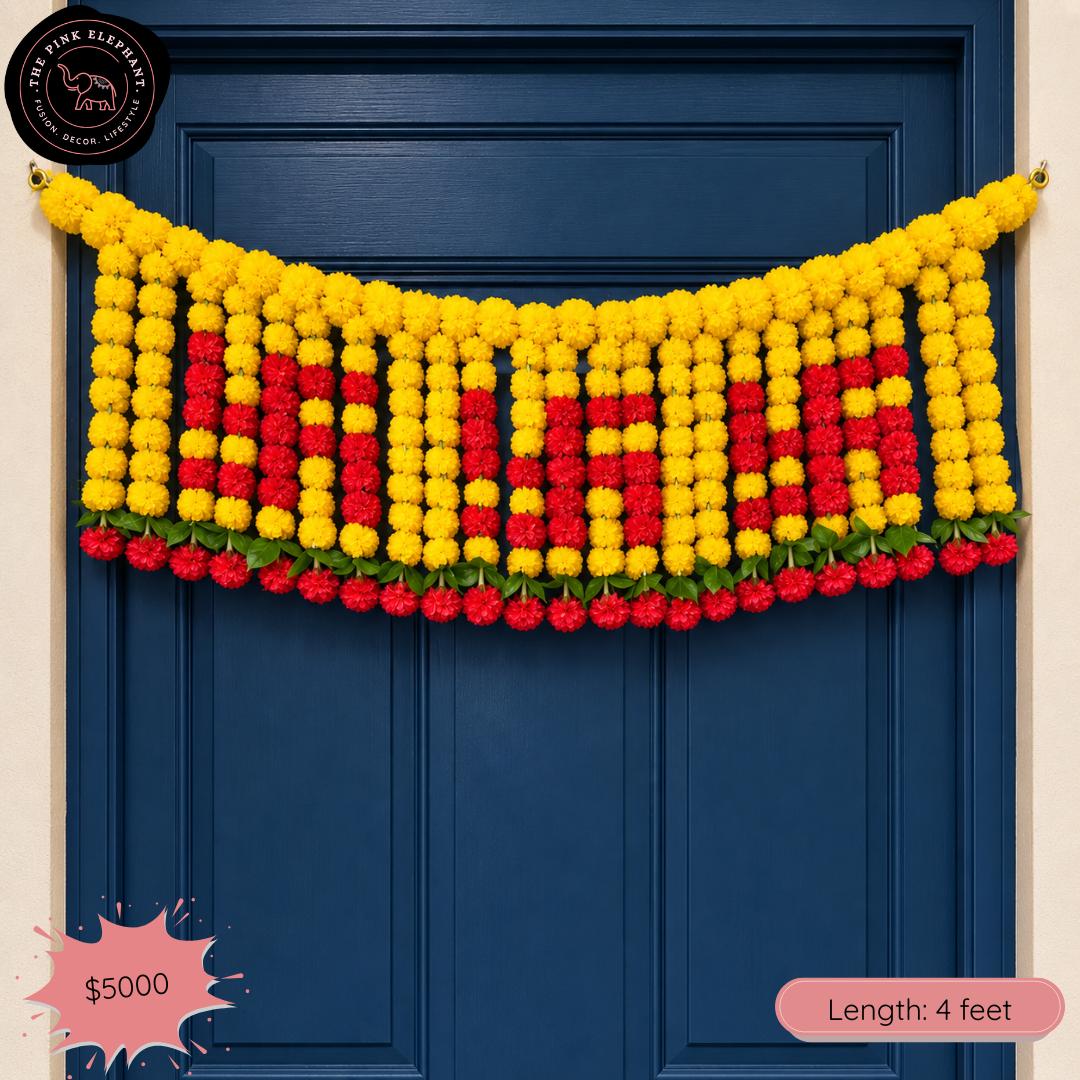 Swastika Red Marigold Toran 5113 (4ft )