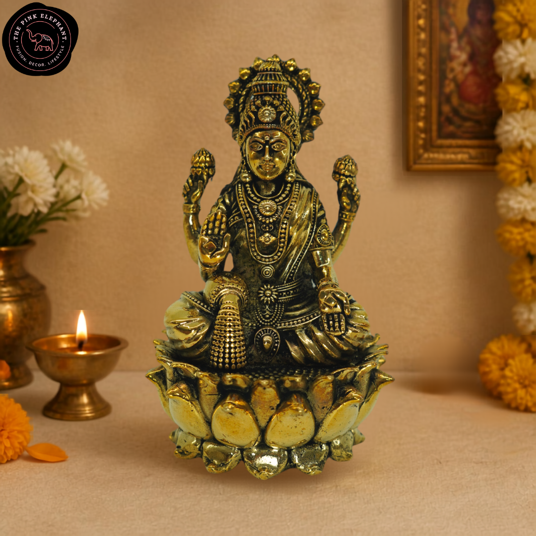 Brass Saraswati Lakshmi Ganesh Trio - Separate
