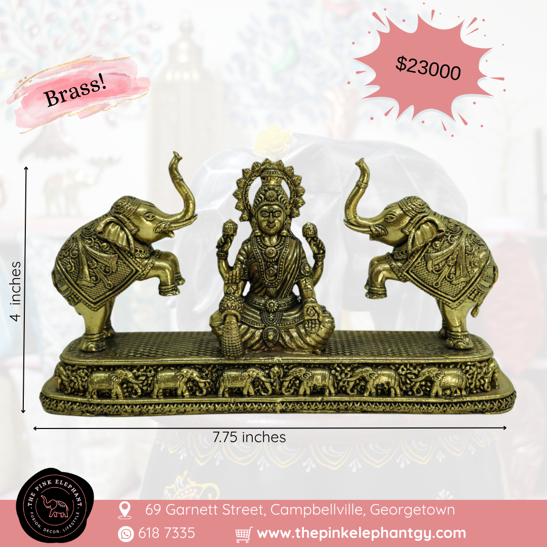 Brass Gajalakshmi Statue with Elephant (on platform)