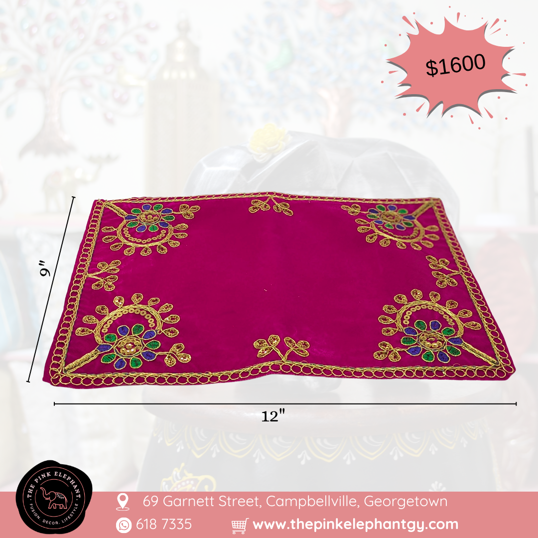 Pink Puja Aasan Cloth-12"
