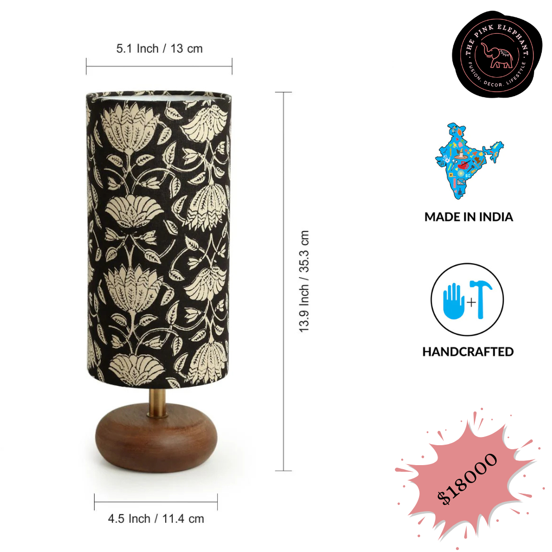 Black Lotus Fabric Lamp
