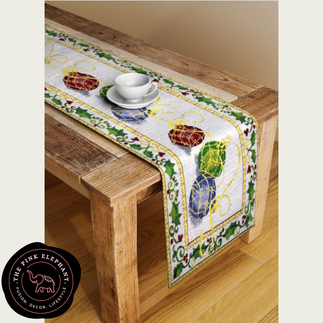 Christmas Ornament table runner
