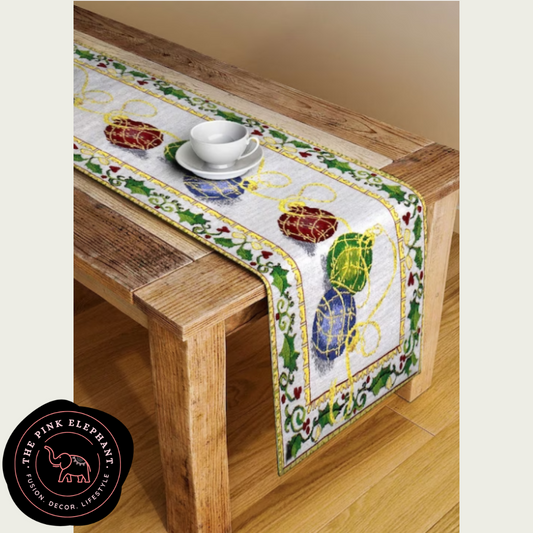 Christmas Ornament table runner