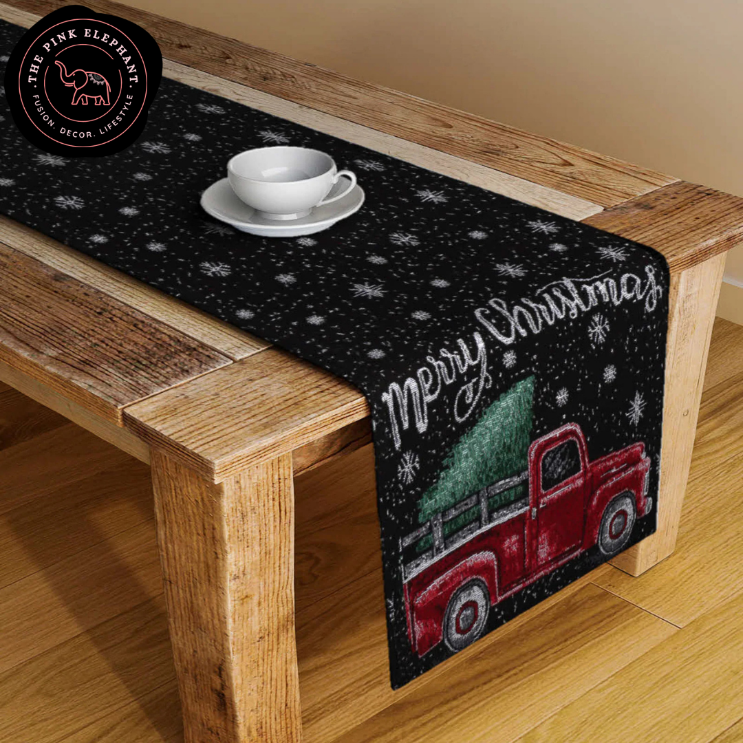 Black X-Mas Table Runner