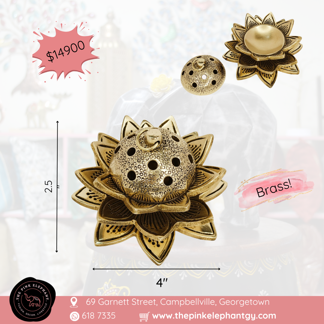 Brass Triple Lotus Incense Diffuser