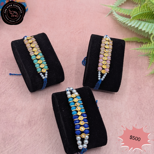 Blue Bedazzled Rakhi 657