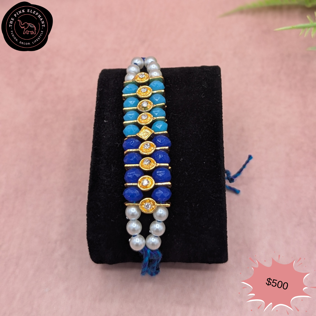 Blue Bedazzled Rakhi 657