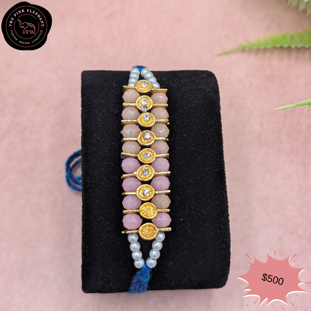 Blue Bedazzled Rakhi 657