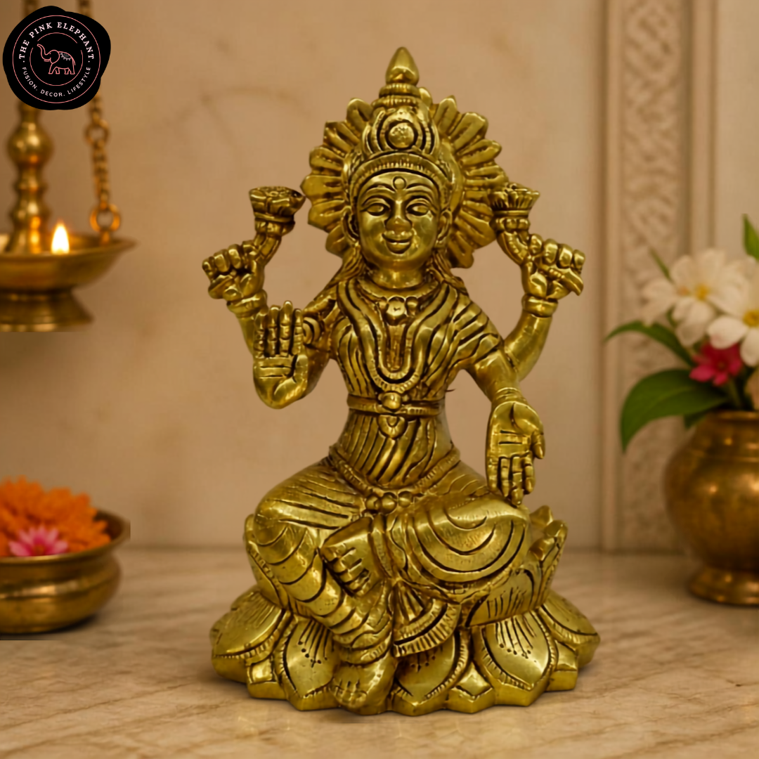 Brass Laxmi Ganesh Statue Pair/Single Gold Finish