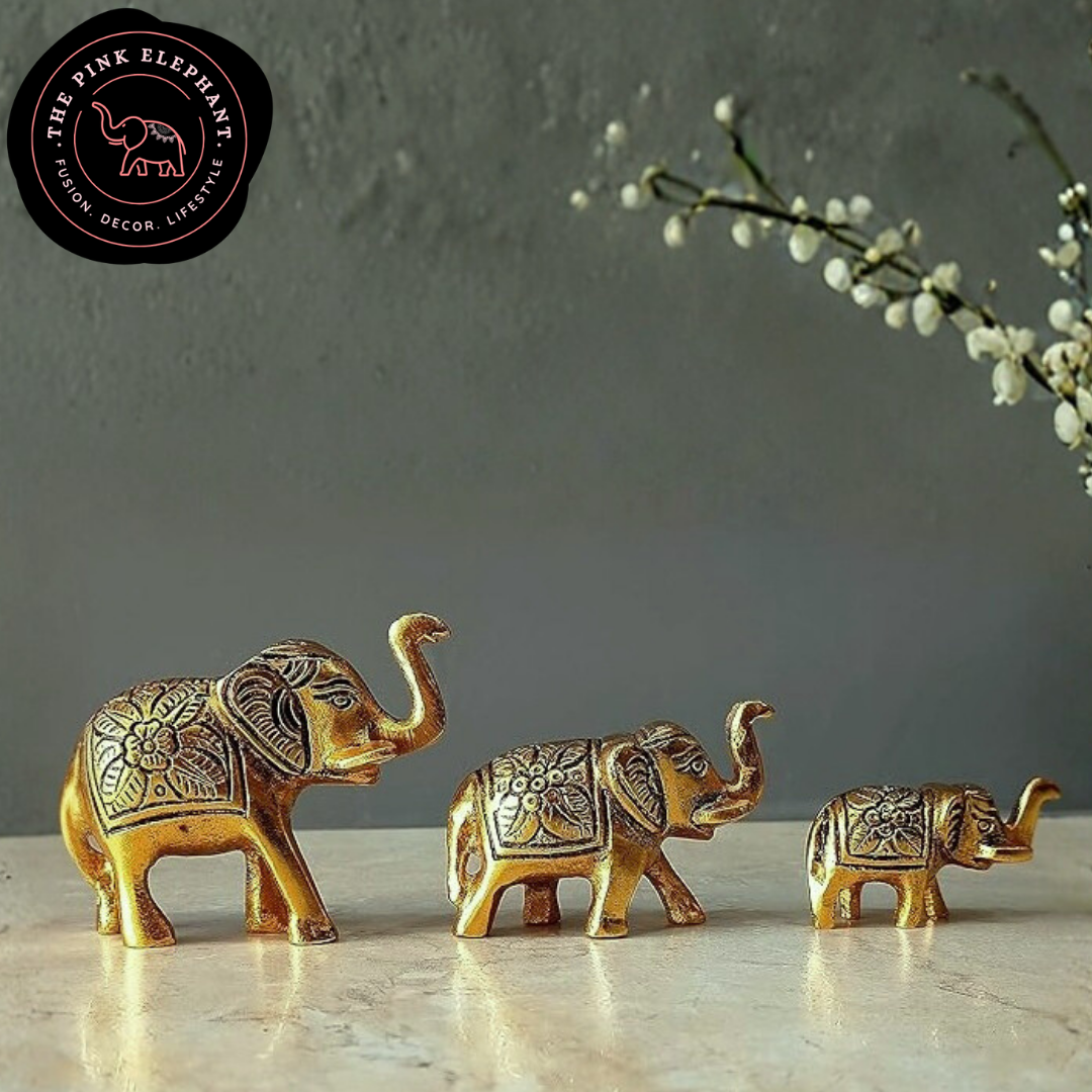 Mini Gold Elephant Set of 3