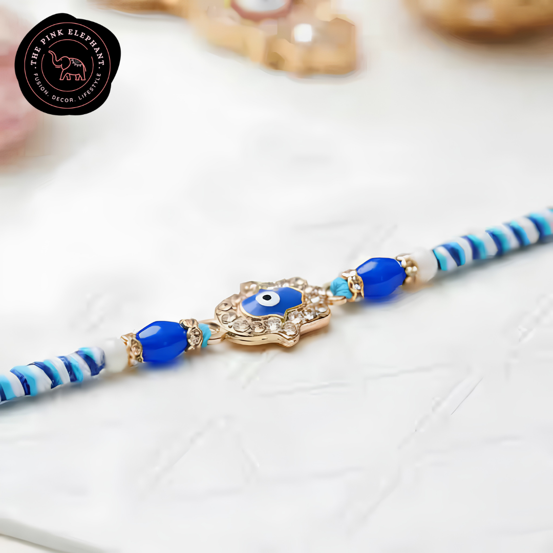 Sparkling Hamsa Evil Eye Rakhi 879