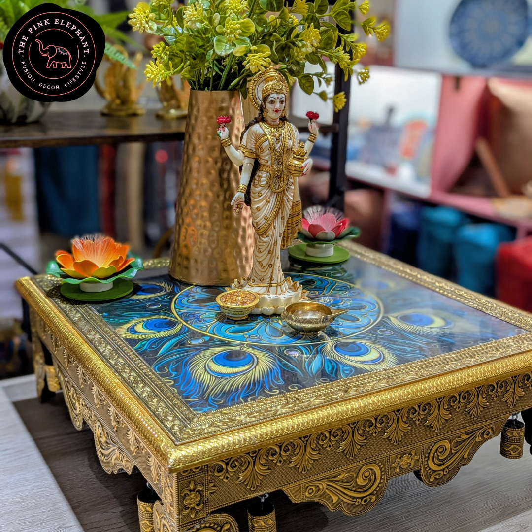 Peacock Puja Table/Chowki