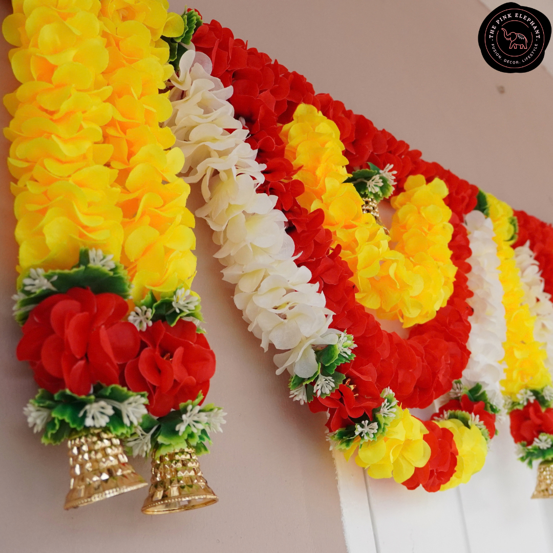 Red and Yellow Flower Toran 9050 - 10ft